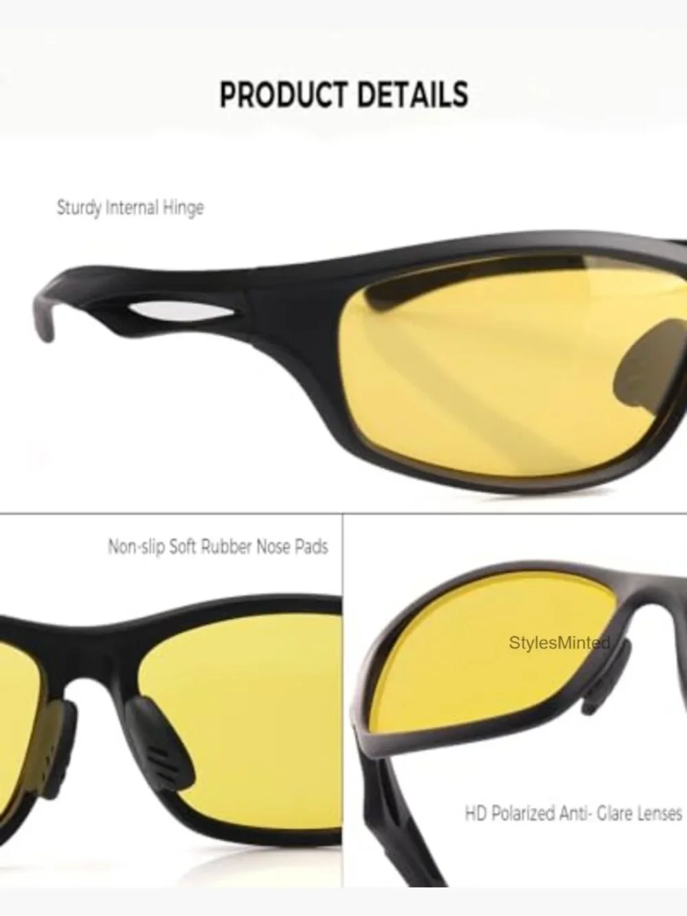 HD Polarized Night Vision Glasses Wrap Around Anti Glare Driving Sunglasses